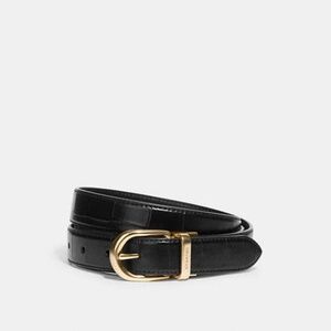 New Coach Classic Buckle Cut To Size Reversible Belt 25 Mm Black CF272 $128